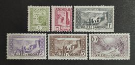 Andorra 1929-32, Spanien/Frankreich, ungestempelte