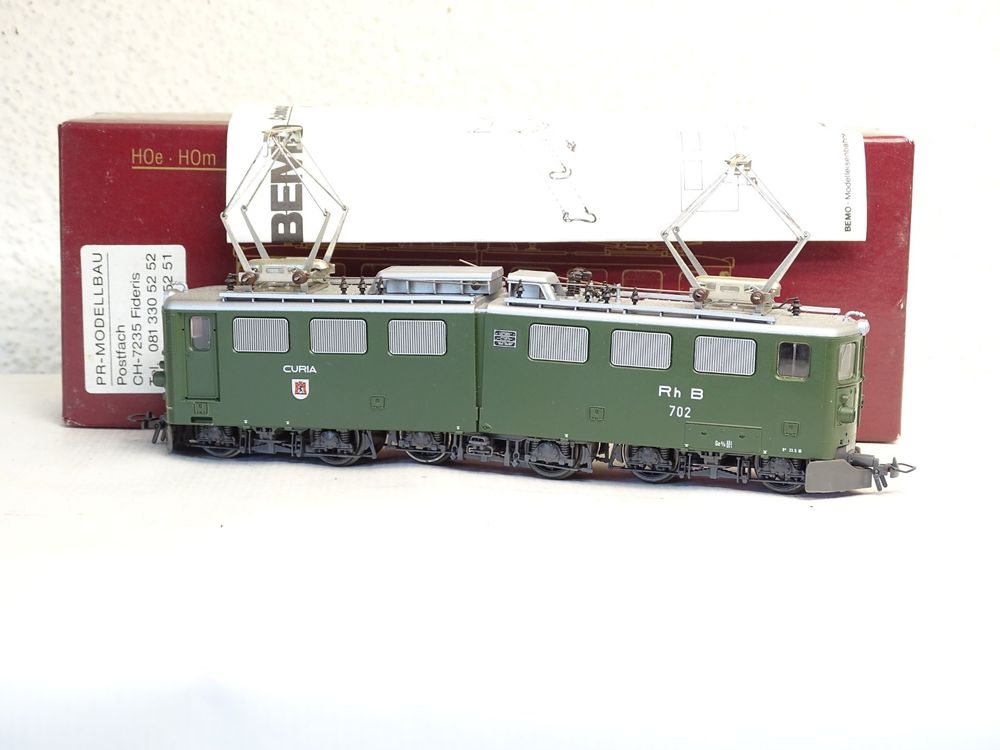 Bemo 1254 112 RhB Elektrolok Ge6/6 Curia 702, Grün, H0m, OVP (Gebraucht ...