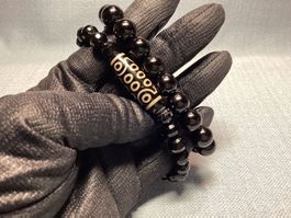Schwarzer Spinell - Diamantschliff - Schutzstein Armbänder