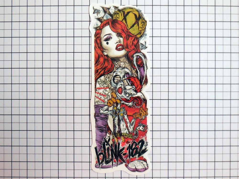BLINK-182 Sticker 11x4cm Girl Rabbit Red 1