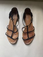 Navy boot leather sandals