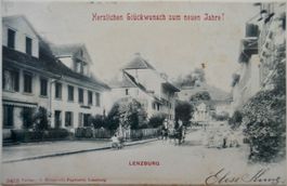 Postkarte 31.XII.1904 Dorfpartie Lenzburg