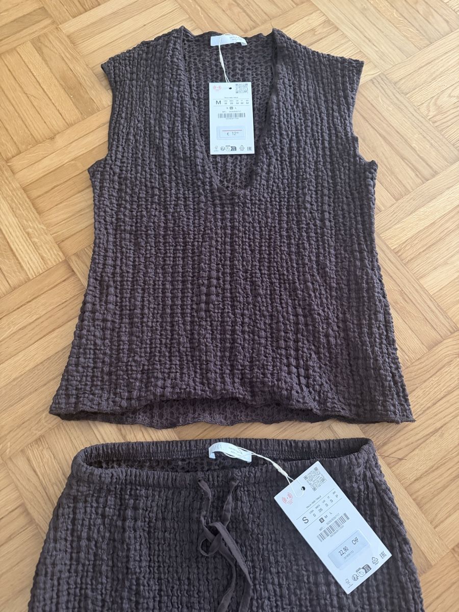 Zara Gonne: ZARA Top & Rock mit Strukturmuster Gr. S/M – Nuovo e nell'imballaggio originale da Wetzikon ZH venduto da tuna83 4