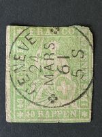 Ab 1854, 40 Rappen Strubel Grün 