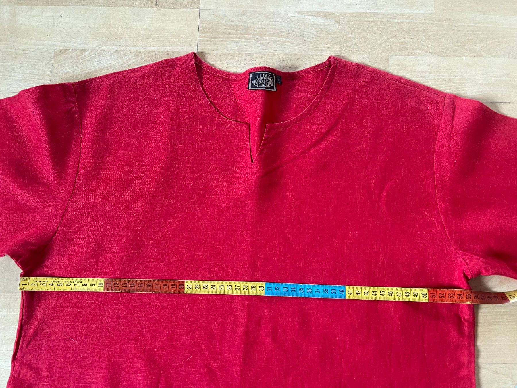 Camicette: Cachet Damen Bluse, 100% Leinen, Gr. L, rot – Usato da Worb venduto da farben20zauber 4