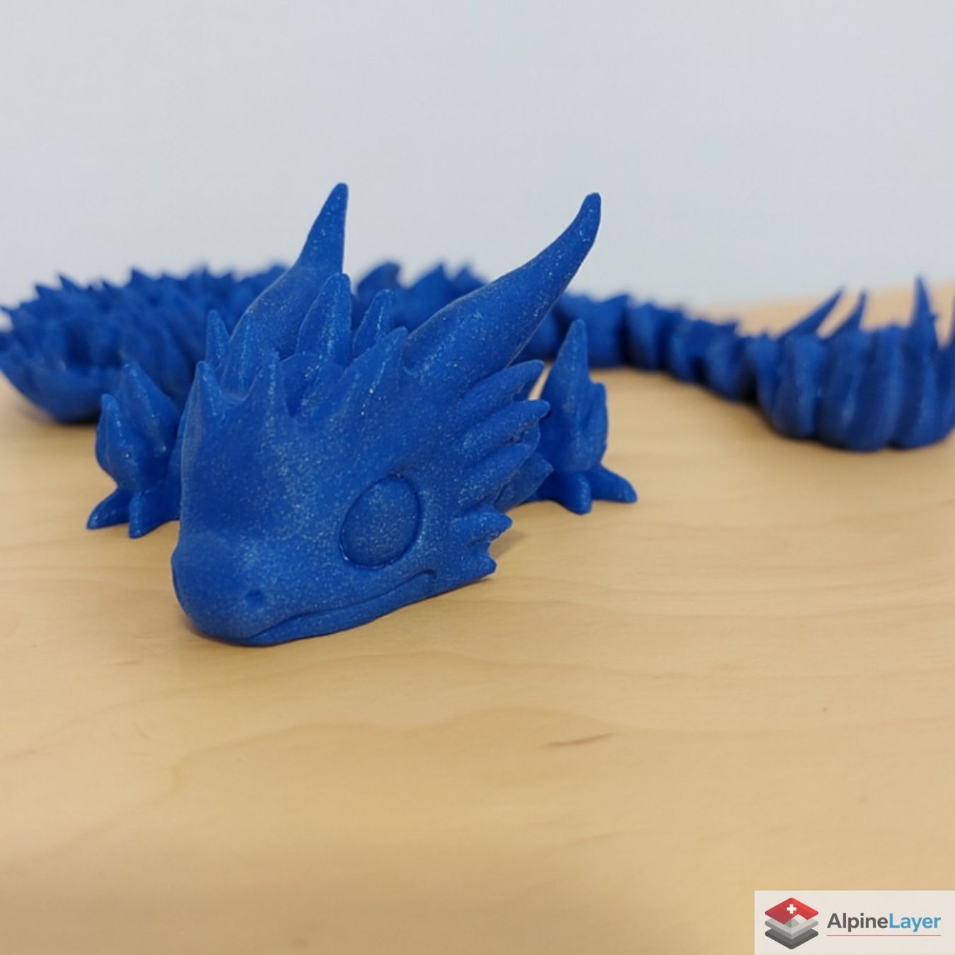 Statuette: Flexi Dragon 3D Printed Articulated Figure Blue – Nuovo (secondo la descrizione) da Losone venduto da AlpineLayer