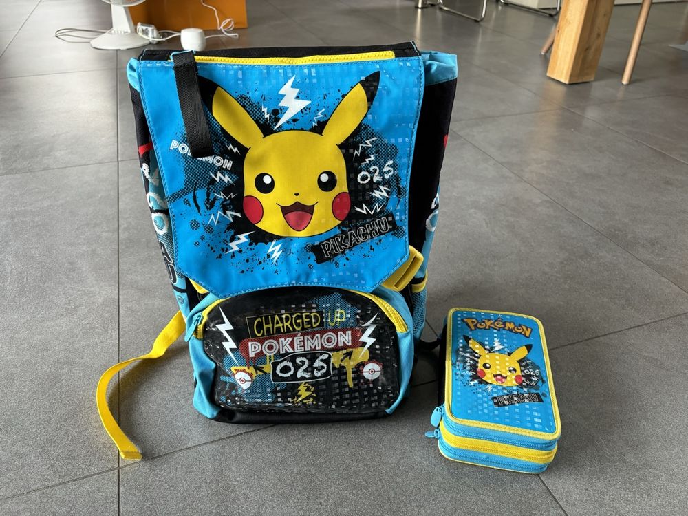 Set Zaino Pokémon Per Bambini - 4 Pezzi Con Borraccia, Astuccio E Borsa Pranzo | Scuola E Gite - Foto 4