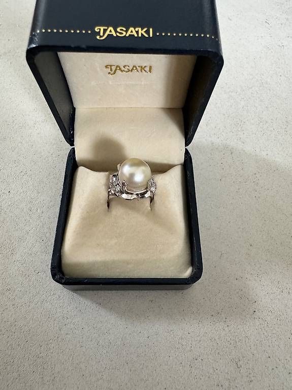 Ringe: Sublime bague platine diamants et perle Tasaki – Gebraucht aus giffers von sev_c9x9