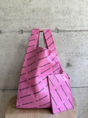 BALENCIAGA Agneau Arena Allover Logo Shopper Sac Tasche