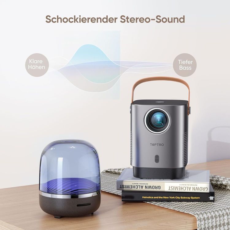 Mini Beamer Full HD 20000 Lumen mit WiFi6 Bluetooth Zoom (Neu und