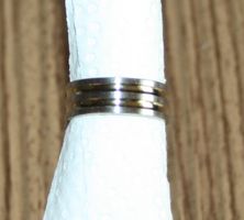 Fingerring Stahl silber - gold Ø 18mm NEU (45)