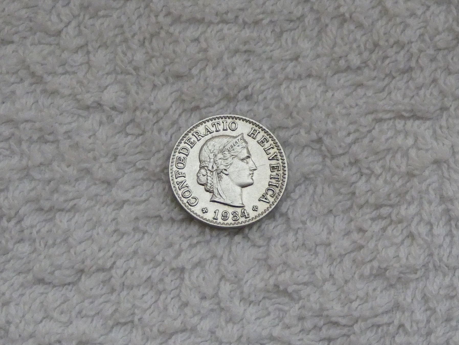 Tutti le monete: 5 centimes/rappen 1934 – Usato da Nyon venduto da Ilmi09
