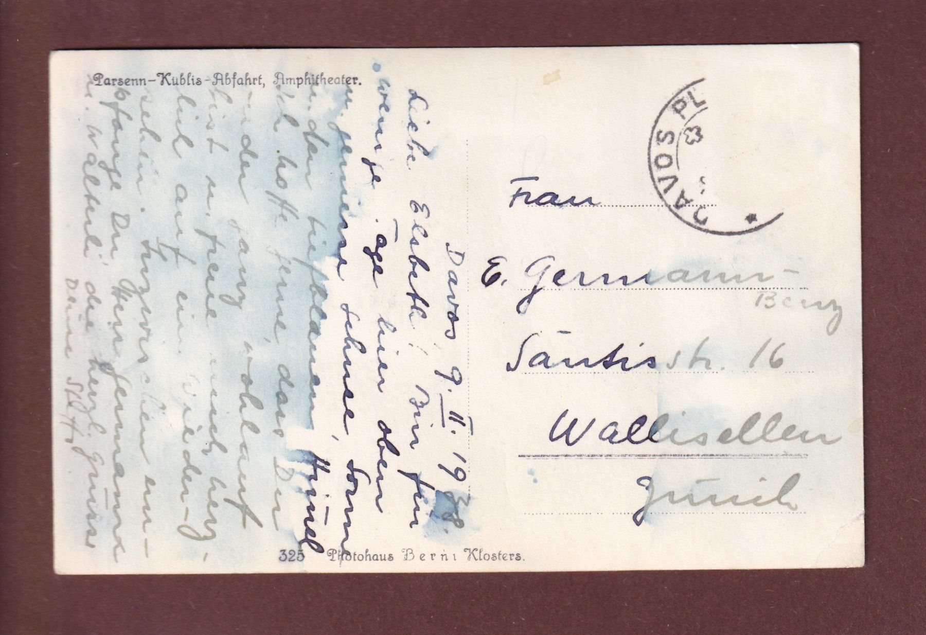 Ansichtskarten: Davos - PARSENN-KUBLIS-ABFAHRT - 1938 // Eckbug // – Gebraucht aus Pully von nicecards 1