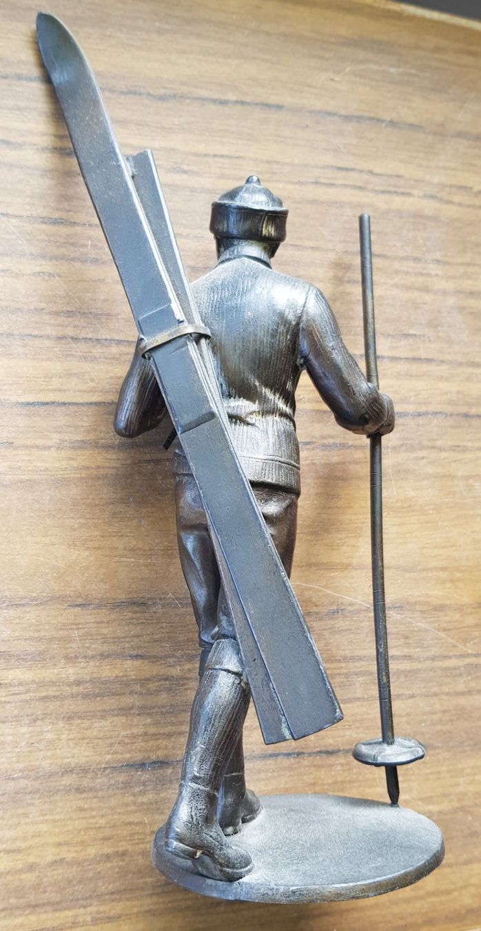 Sculture & Statue: Bronzefigur Skifahrer antik – Usato da Mörschwil venduto da antiksalon21 9