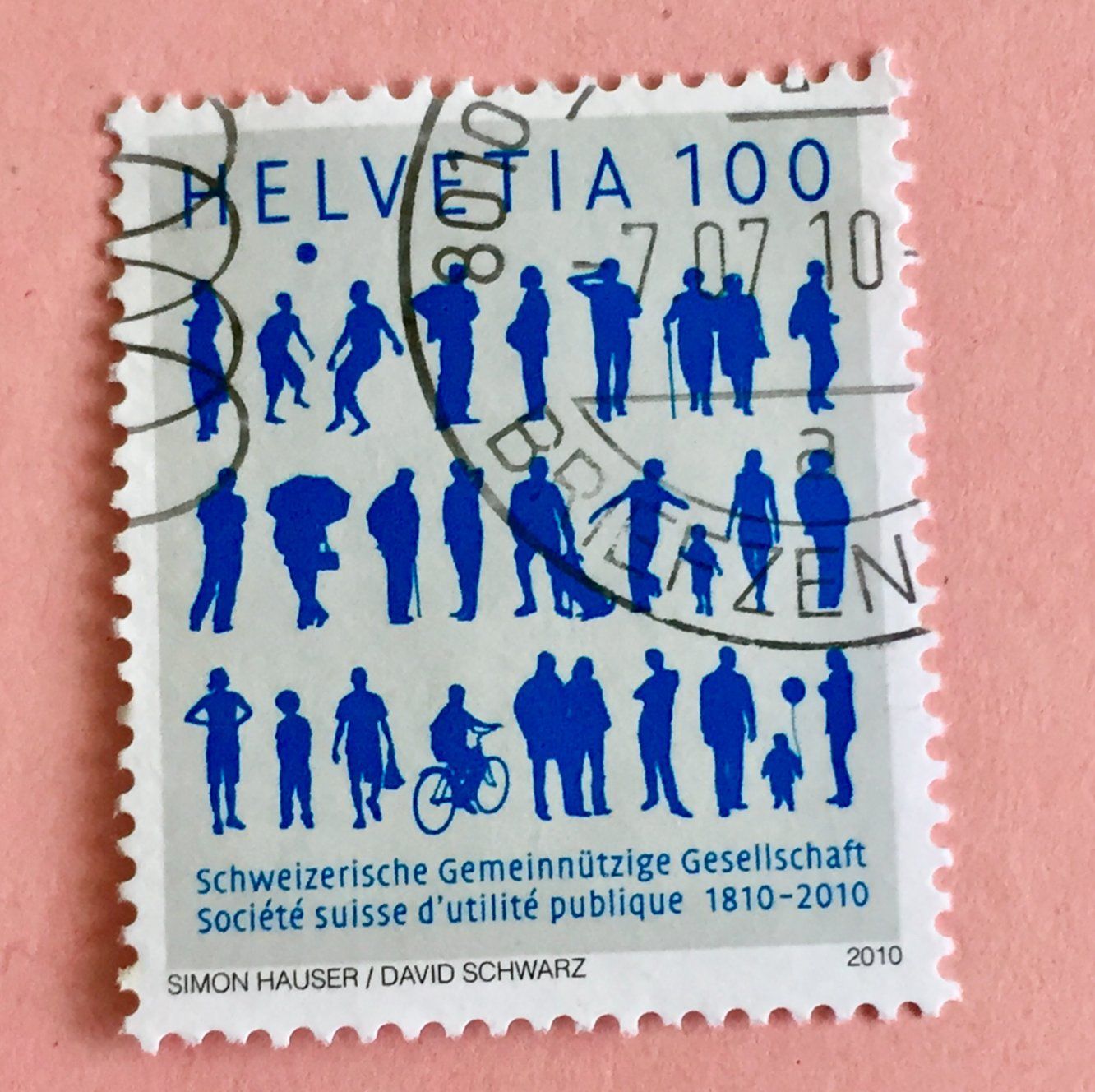 Tutti i francobolli: Nr.1354 mit Stempel 200 j.Schw.Gemeinn.Gesellschaft 2010    – Usato da Aarau venduto da Billa007