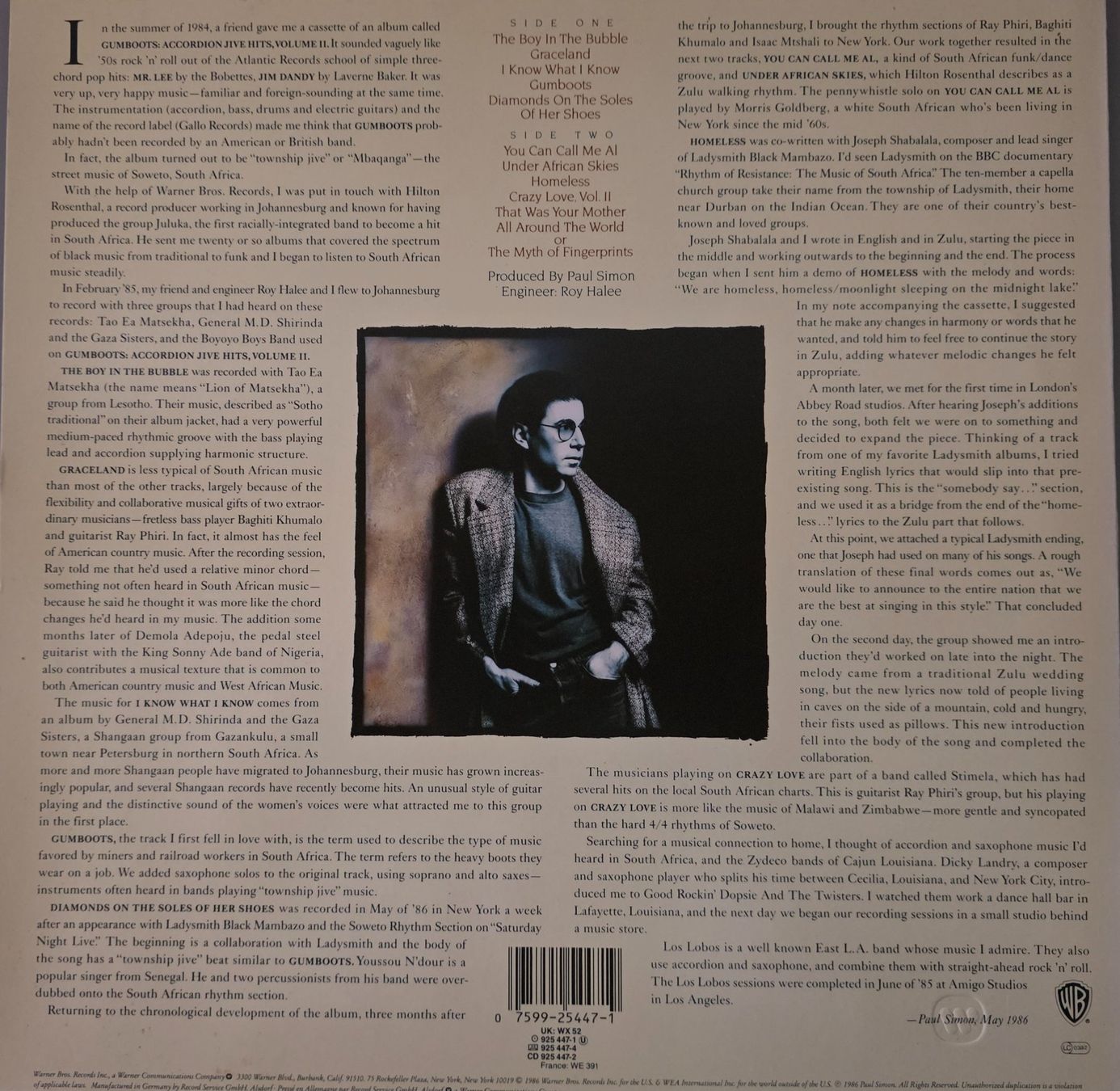 Dischi in vinile: Paul Simon LP – Graceland – Usato da Root venduto da atelier22 1