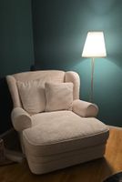 XXL Sessel beige mit Fussablage