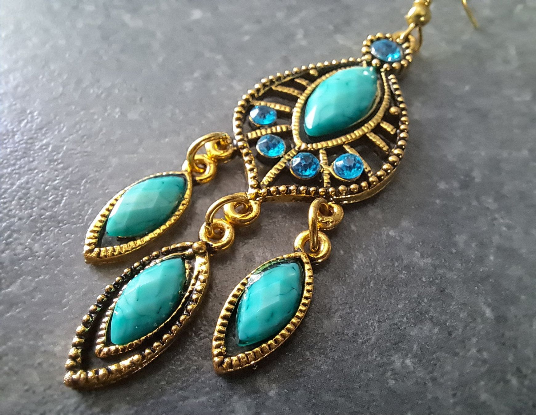 Orecchini pendenti & Orecchini a lobo: Boucles d'oreilles ethnique bohème – Nuovo e nell'imballaggio originale da St-Imier venduto da supernova21 1