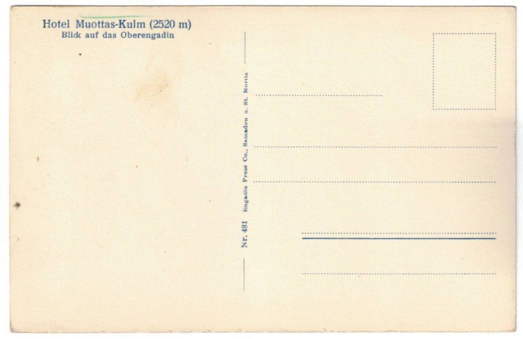 Cartoline postali: St. Moritz - Standseilbahn Muottas Muragl Bergstation – Usato da Binningen venduto da Mountainrider 1