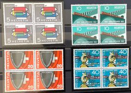 CH -1957 Werbe und Gedenkmarken Nr. 328-331 Viererblock **