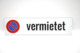 Parkplatzschild -vermietet- 40x10cm (17552)