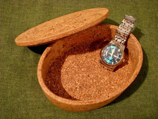 Contenitori & Simili: Kork Dose Schmuck Box Case Schatulle mit Deckel oval MIDI – Nuovo (secondo la descrizione) da Wil ZH venduto da Arbolero 9