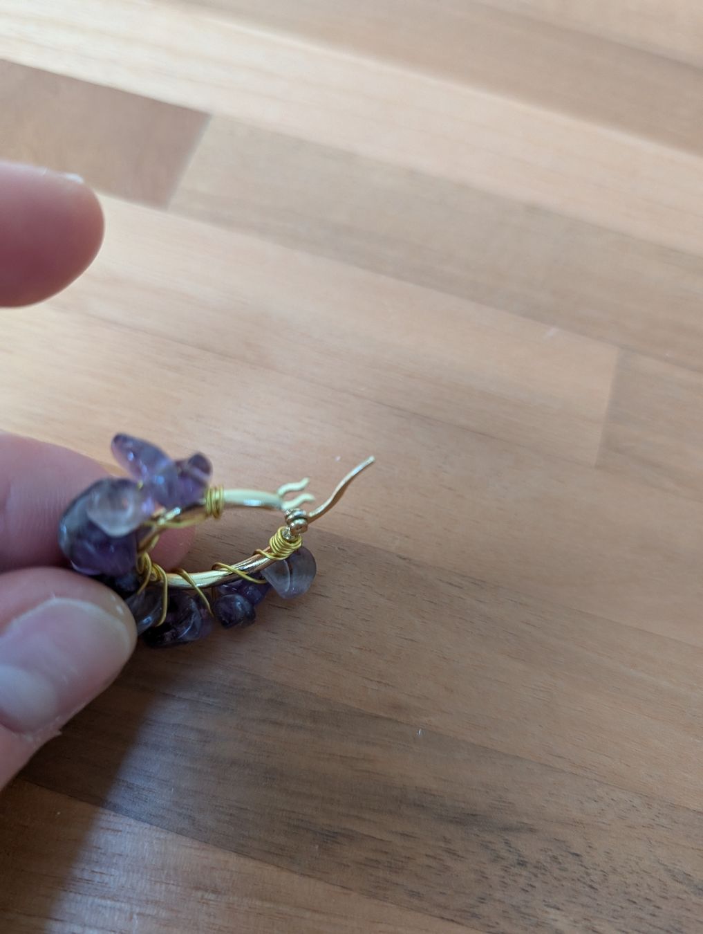 Ohrringe & -stecker: Creolen - Ohrstecken - Ohrenringe mit Amethyst – Gebraucht aus Kriens von Stephanie_50 5