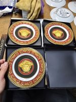 3x Versace Rosenthal Brotteller Medusa red 18cm Neu! (DU)
