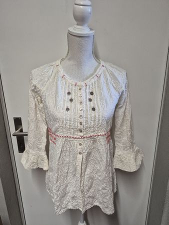 Odd Molly Bluse Stickerei Gr. 0 (S) Boho, Baumwolle, Creme 