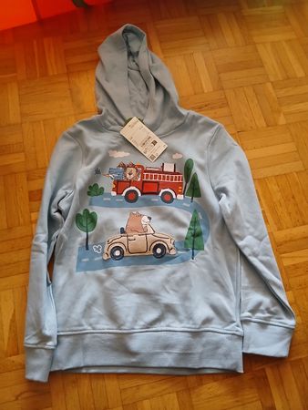 Kapuzenpullover blau mit Motiv Grösse 140 neu mit Etikett