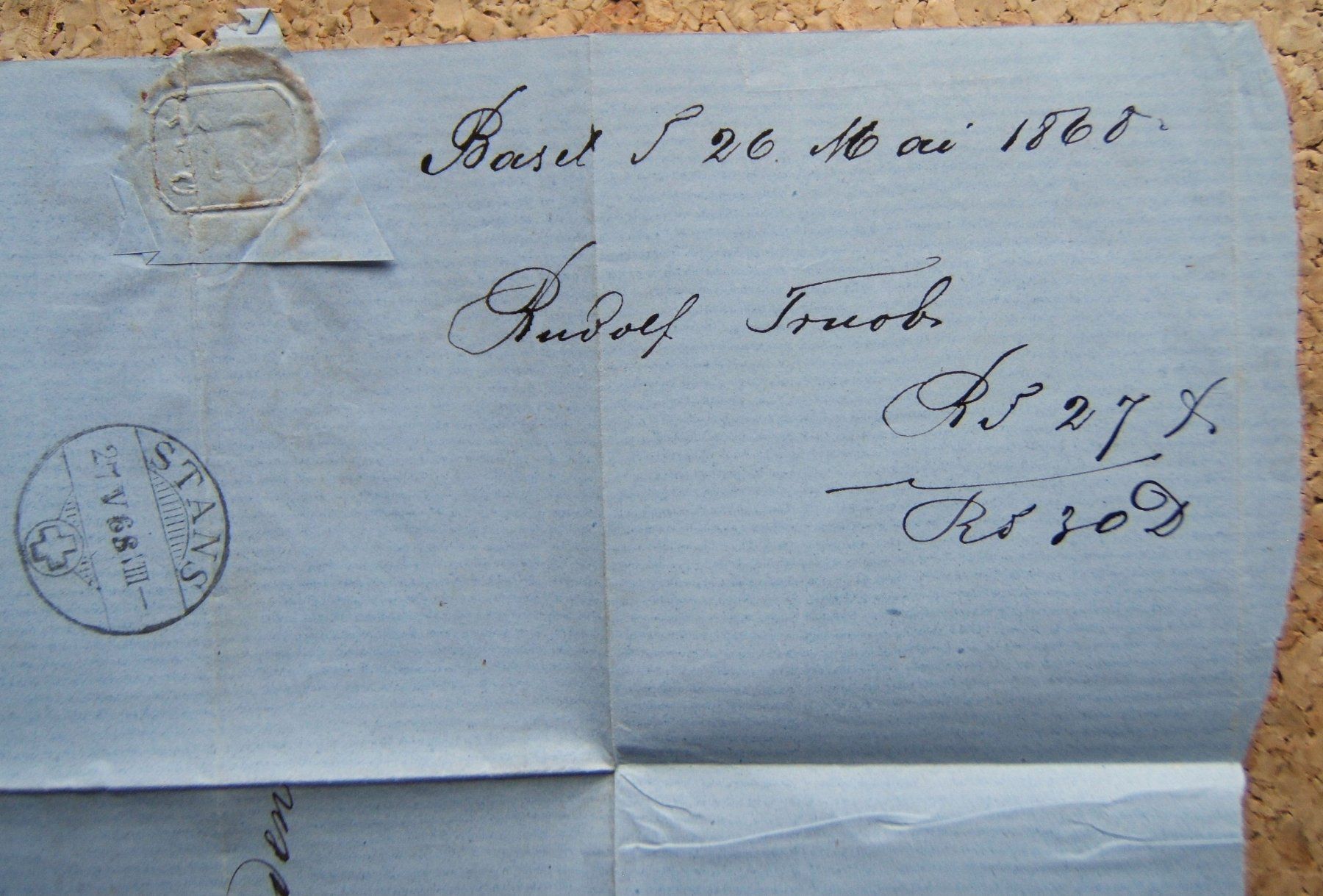 Tous les timbres: FALTBRIEF BASEL - STANS 1868 – D'occasion à Brunnen par Nonne04 3
