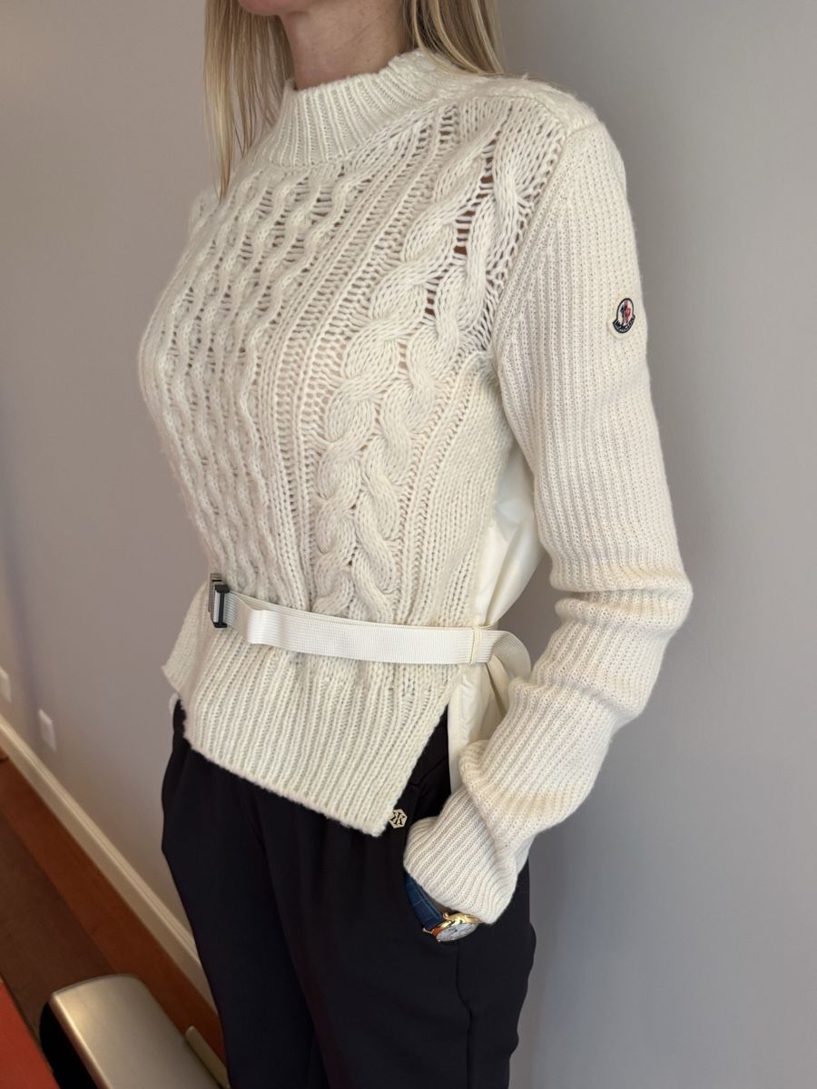 Moncler Maglioni & Felpe: Pull Moncler maille et nylon blanc taille XS – Nuovo (secondo la descrizione) da Genève venduto da iry_67wr