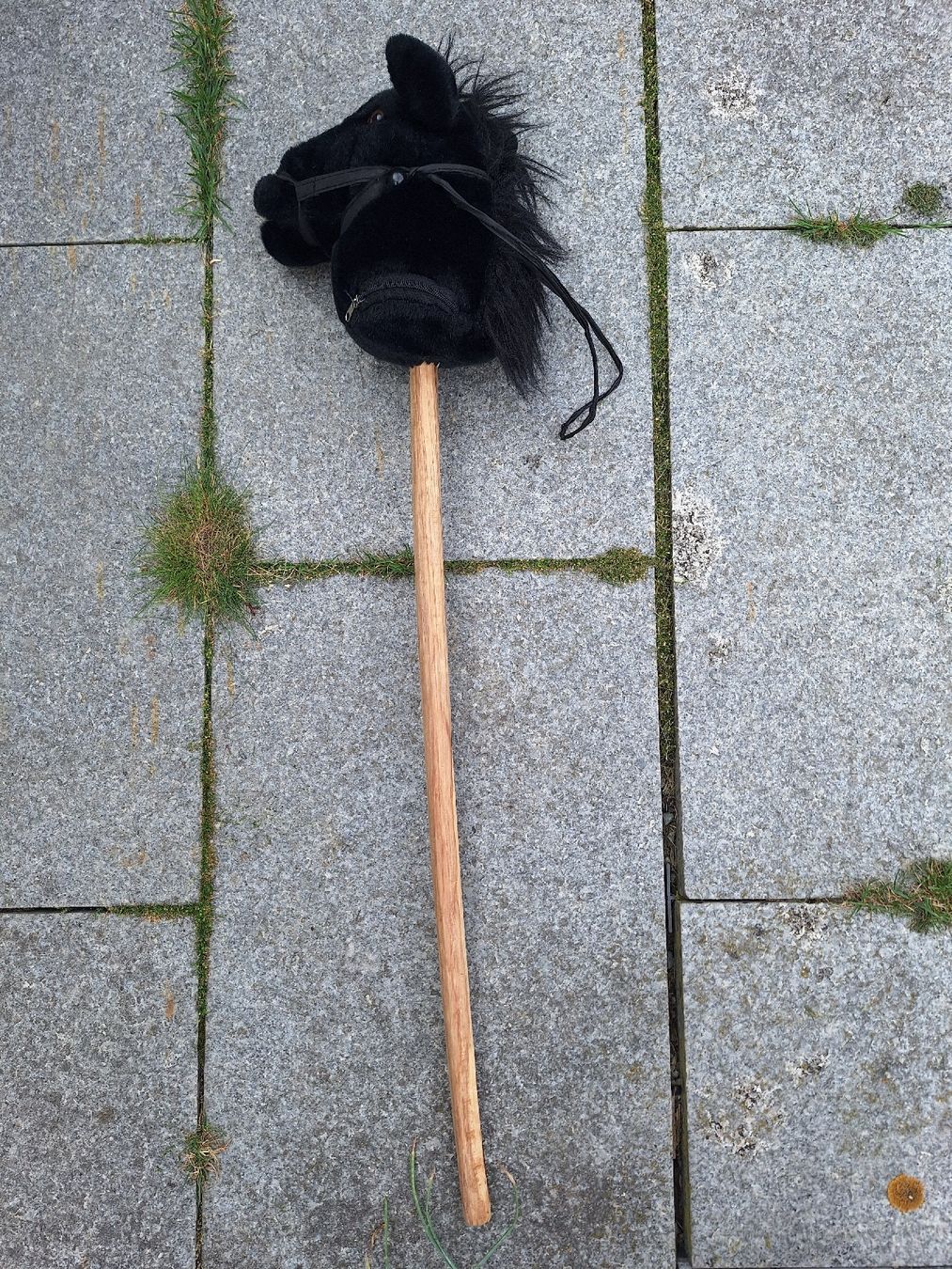 Giocattoli: Steckenpferd schwarz mit Holzstab ca. 95 cm – Usato da Sempach Station venduto da Feuersalamander69