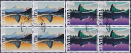 2021, Nr.1850+1851 Viererbl(Schweiz-Thailand) mit ET-Stempel