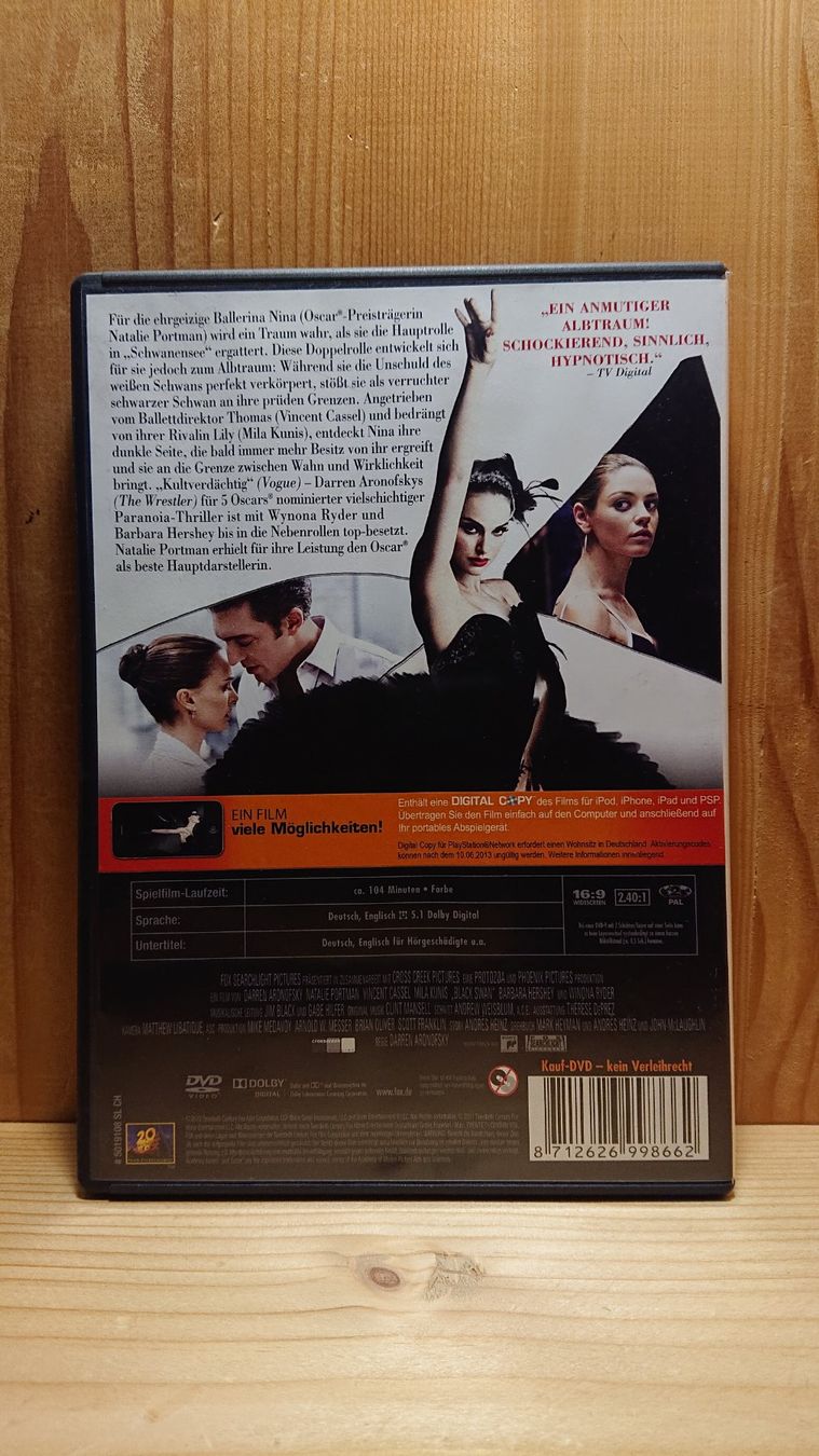 Tutti i DVDs: BLACK SWAN DVD mit Natalie Portman – Usato da Wilderswil venduto da Exebub 1