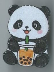 Placchette & Badge: Panda mit Bubble Tea, Pin – Usato da Zürich venduto da t24_de