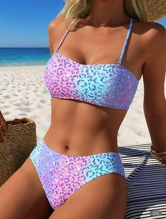 Bikini neu türkis-lila-rosa Grösse S