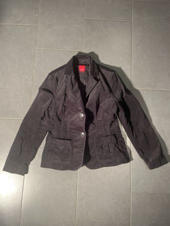 Esprit Samt Blazer, schwarz, Grösse 40
