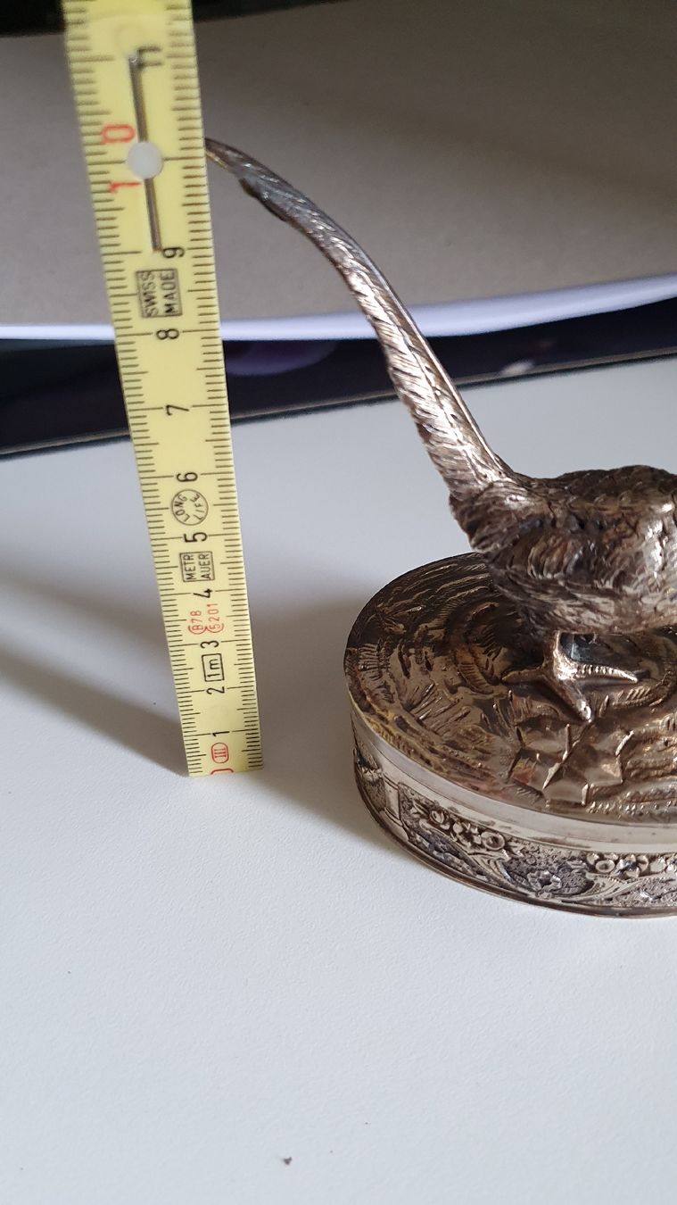 Statuette: Antike Dose mit Fasan Figur Silber  – Usato da Dietikon venduto da Allegra34 9