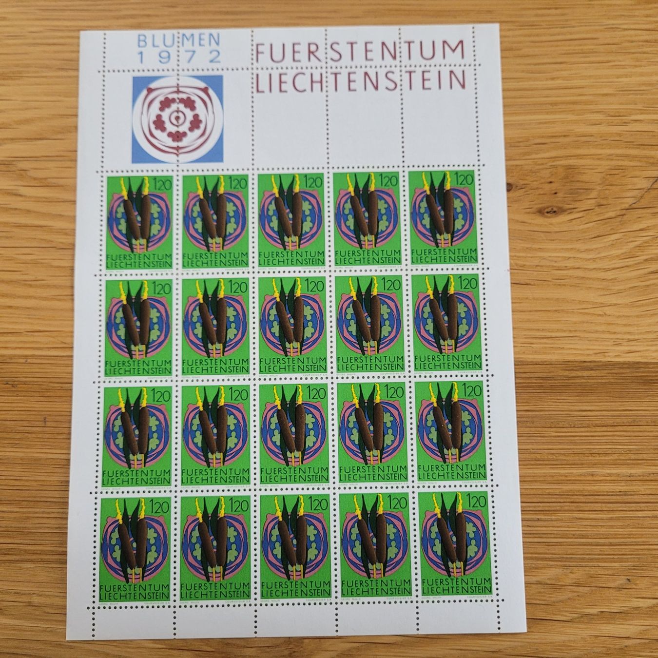 Tutti i francobolli: Kleinbogen Liechtenstein 1972 – Usato da Biel/Bienne venduto da Destockweb