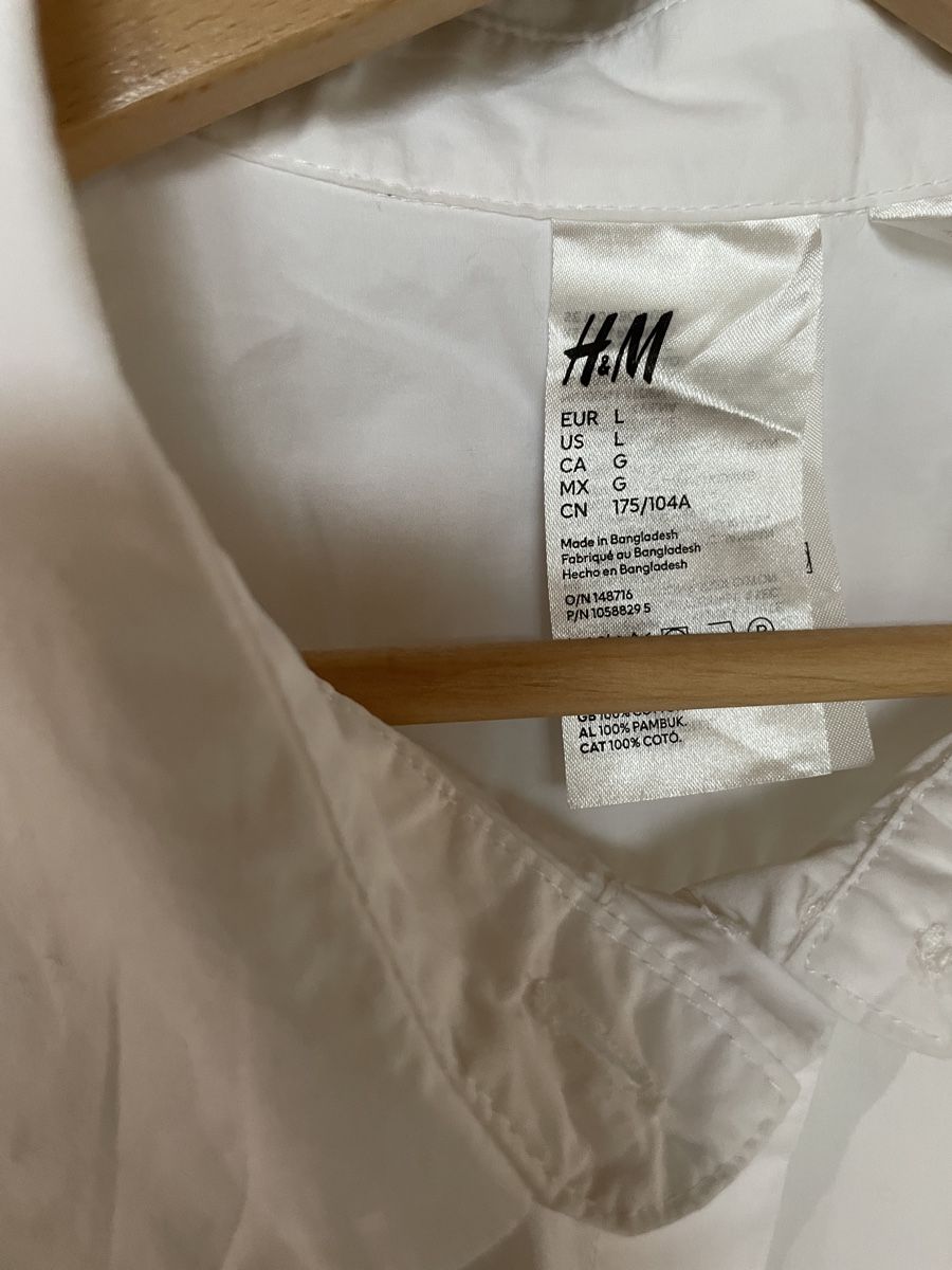 H&M Camicette: Weisses Hemd, 100% Baumwolle, H&M, Gr L – Usato da Münsingen venduto da Secondhand89 2
