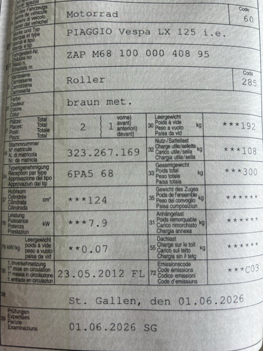 Piaggio Sonstige: Piaccio  Vespa  Motorrad Roller – Gebraucht aus Oberriet SG von Justizia1957 8