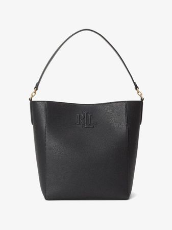 Ralph Lauren Beuteltasche Leder schwarz NEU