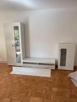Wohnwand Set weiss mit Vitrinen akzeptabler Zustand