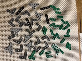 Lego Technik 42008 grüne graue runde flache Lochbalken