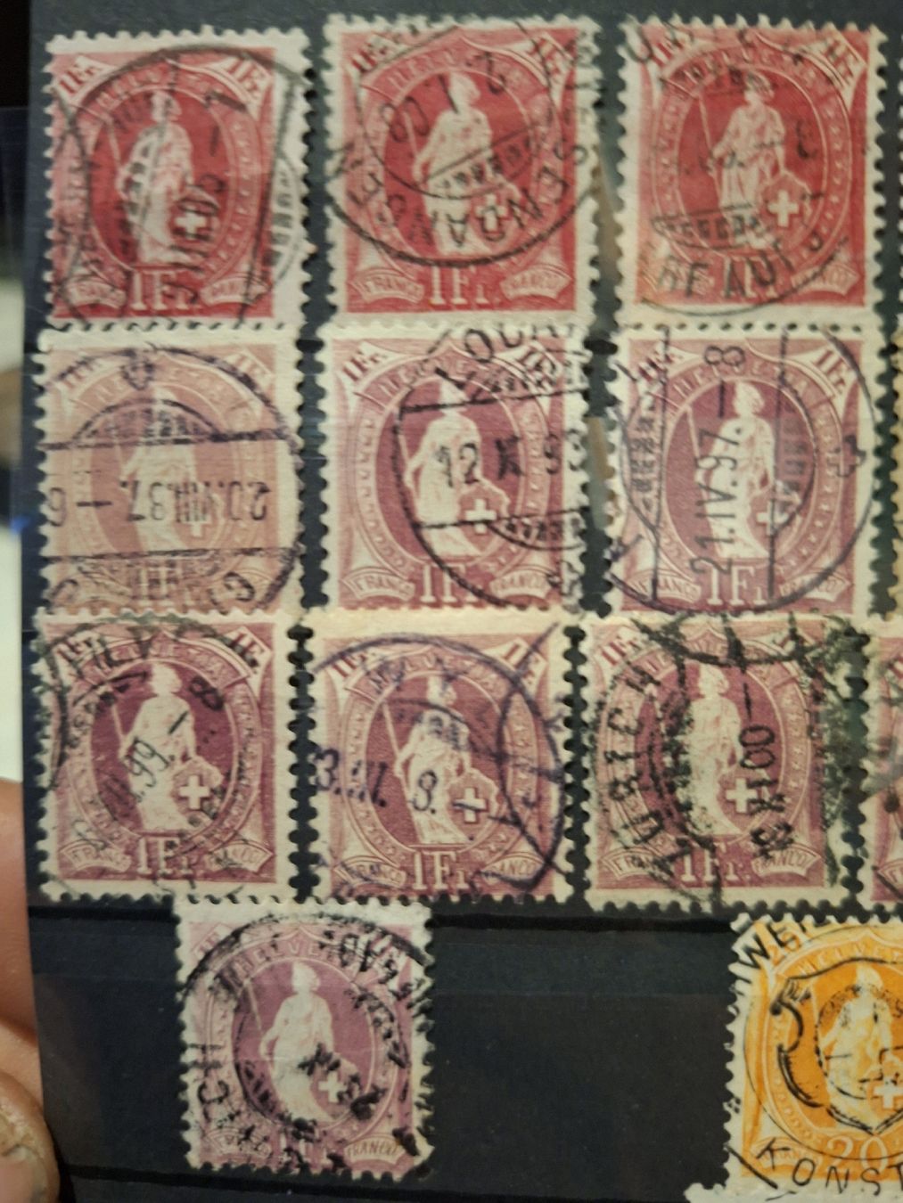Tutti i francobolli: Lot Stehende Helvetia diverse 36Stk. – Usato da Balgach venduto da SIMEON27 1