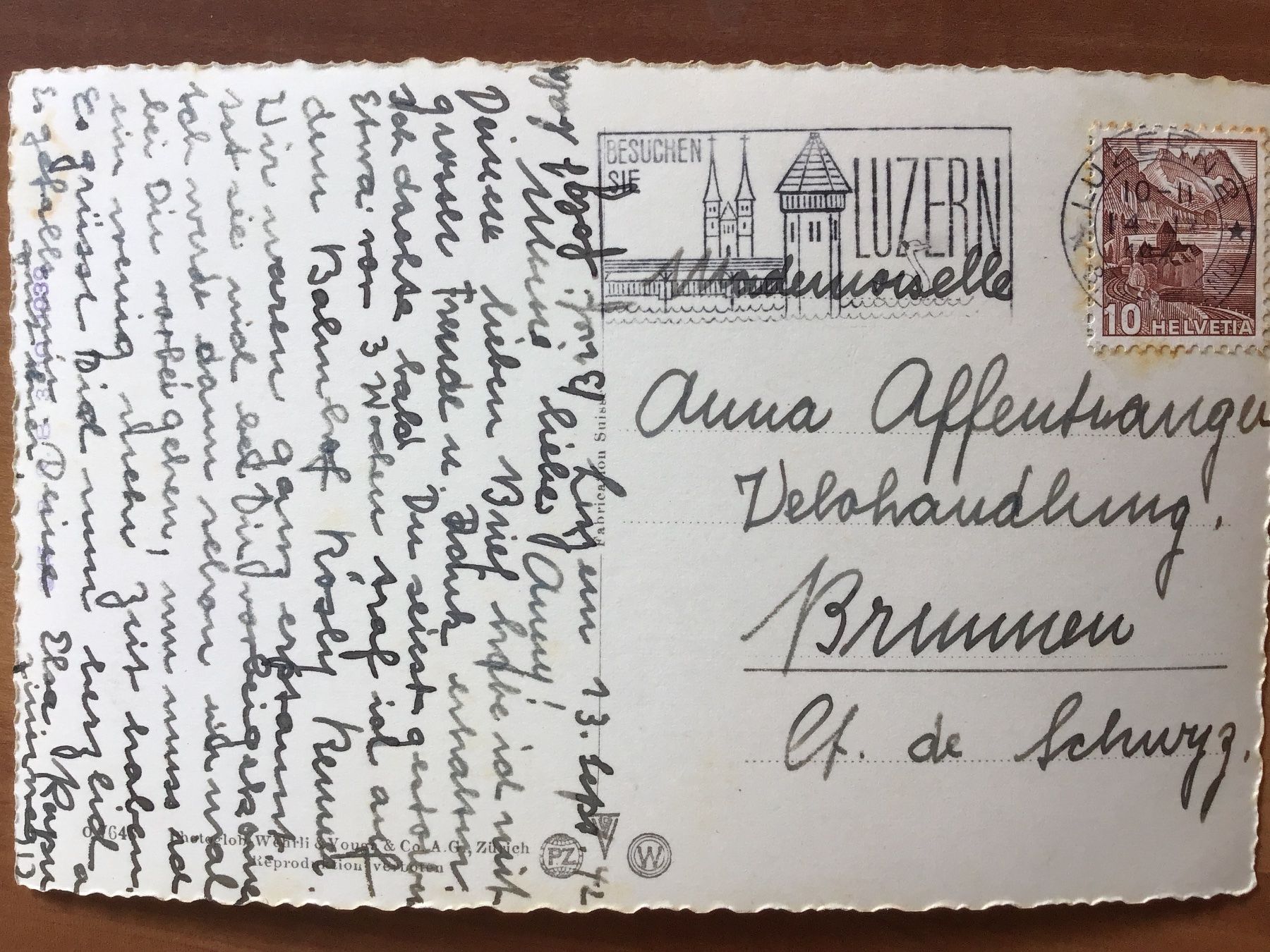 Ansichtskarten: Weggis und der Pilatus – Gebraucht aus Kirchenthurnen von Gluecksbrief 1