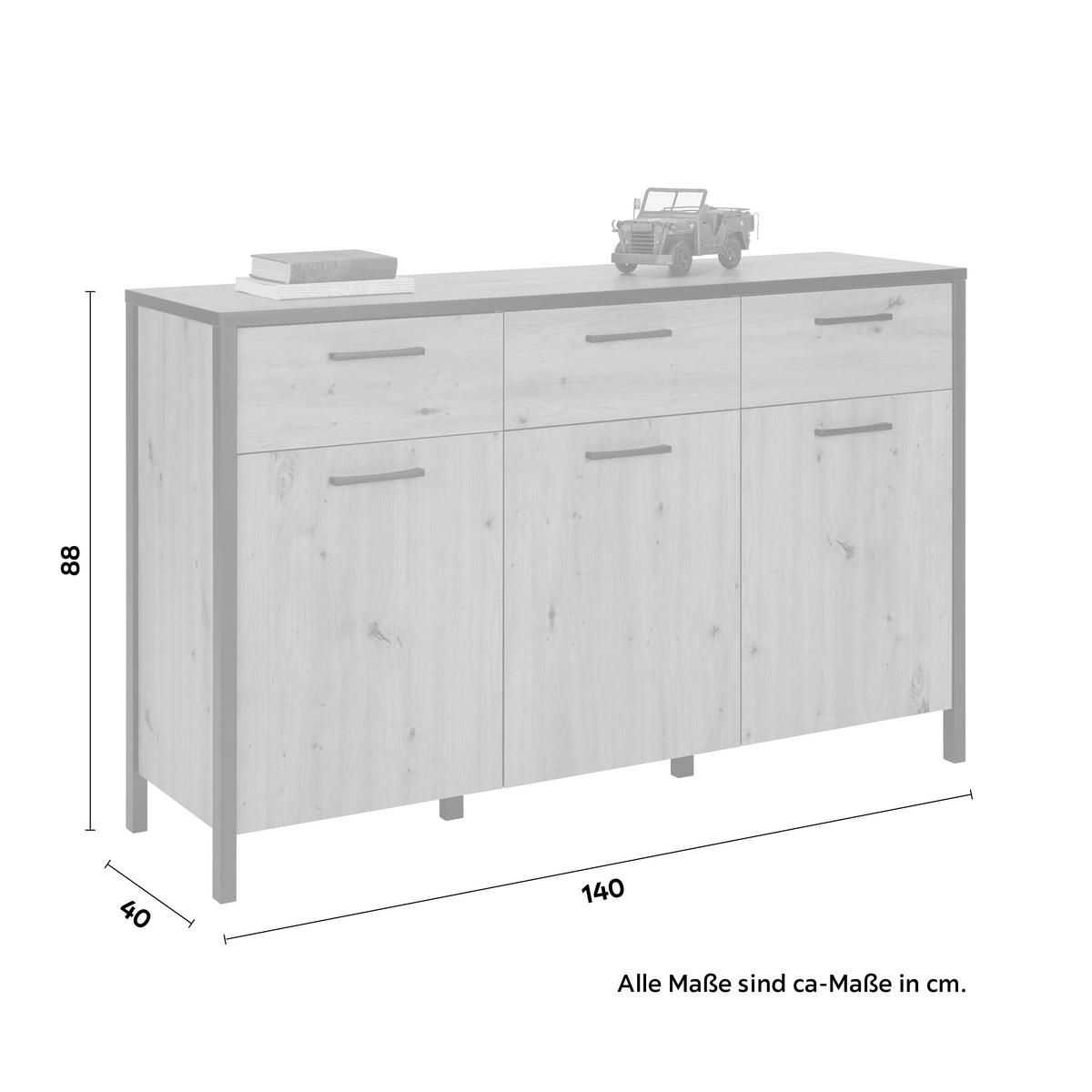Mömax Kommoden: Sideboard 140x88x40cm Eichefarben, Schwarz  – Gebraucht aus Zürich von adormideras 6