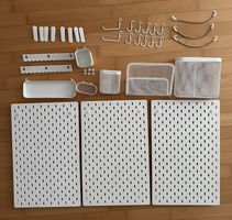 IKEA SKÅDIS Set weiss, 3 grosse Lochplatten mit viel Zubehör