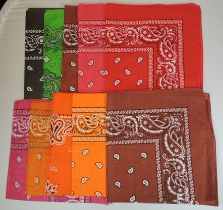 Bunte Bandana Tücher, 10er Set, Sommerliche Accessoires